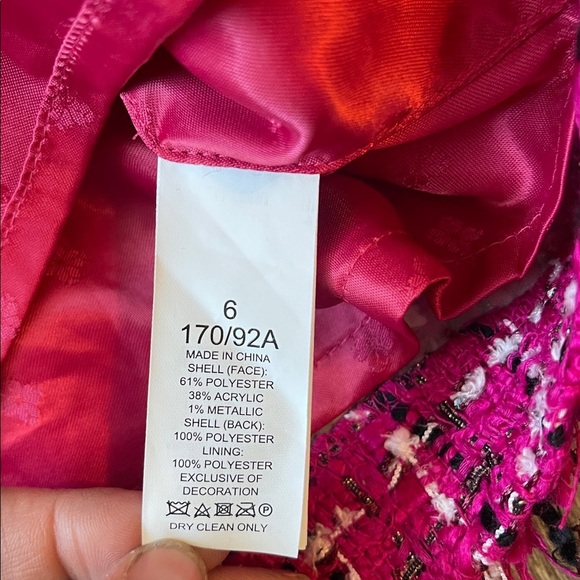 Kate Spade festive tweed dress 6 pink and black classy classic - Picture 6 of 9